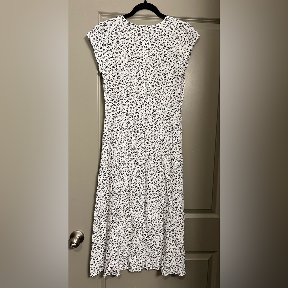 Loft Black Floral Print Dress Size 2 - Picture 5 of 6